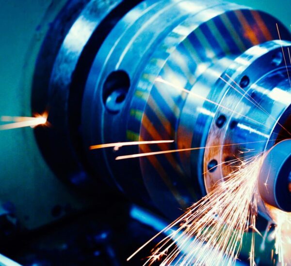 machine tool in metal factory equipped with automatic drilling cnc machines