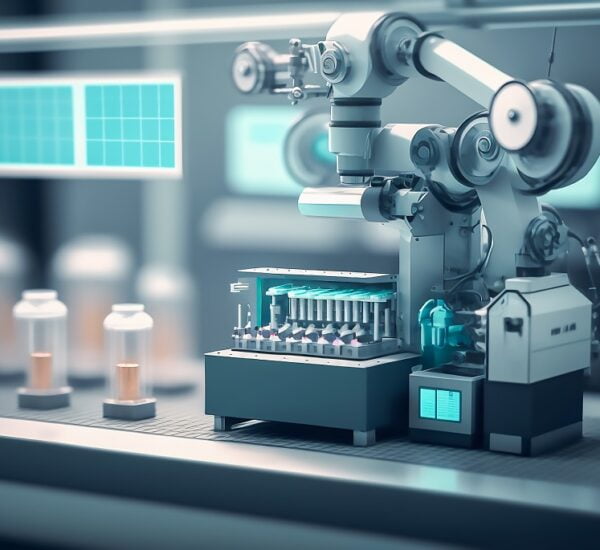 industrial machine robot, smart modern factory automation using advanced machines, industrial 4.0 manufacturing process, Generative AI